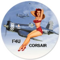 Past Time Signs V628 P-38 Bikini Aviation Vintage Metal Sign