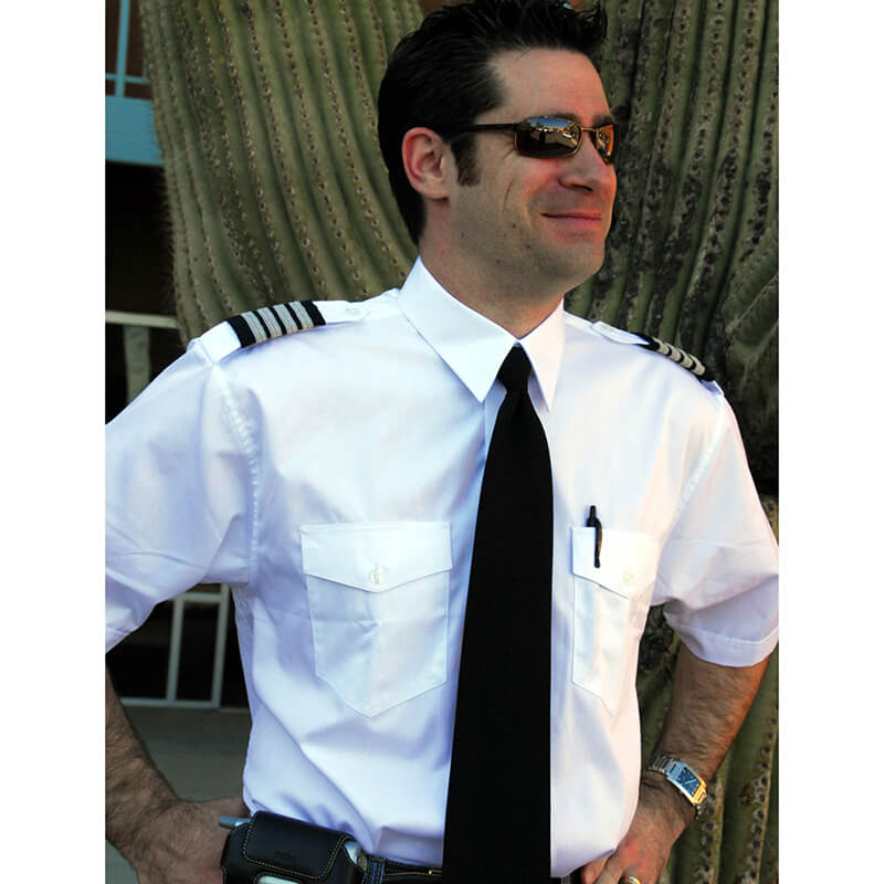 Men's Long-Sleeve White Aero Phoenix Elite Pilot Uniform Shirt